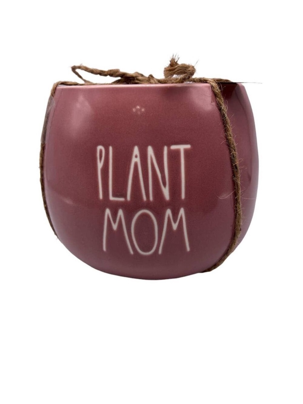 Rae Dunn Dusty Rose "Plant Mom" Ceramic Hanging Planter